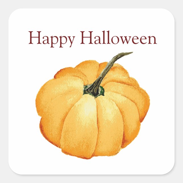 Happy Halloween cute orange pumpkin Sticker (Front)