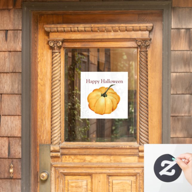 Happy Halloween cute orange pumpkin  Window Cling (Home Door)
