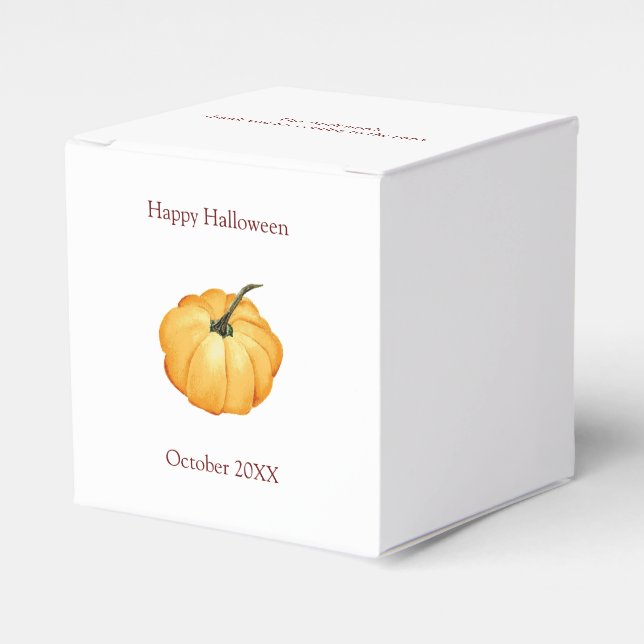 Happy Halloween cute orange pumpkin with date Favor Box (Front Side)
