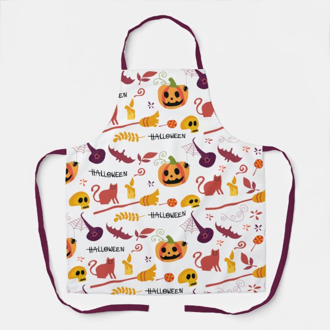 Happy Halloween Cute Pattern Apron (Front)