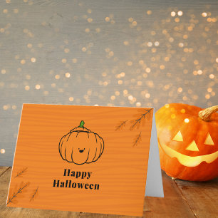 Happy Halloween Cute Pumpkin Orange Card