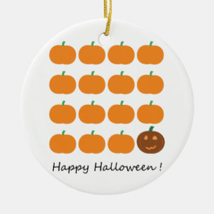 Happy Halloween Cute Pumpkin Patch Ceramic Ornament
