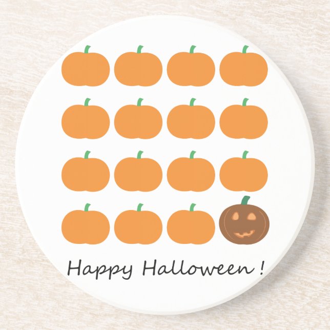 Happy Halloween Cute Pumpkin Patch Coaster (Front)