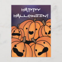 "Happy Halloween" Cute Pumpkin Patch Illustration