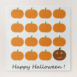 Happy Halloween Cute Pumpkin Patch Jigsaw Puzzle