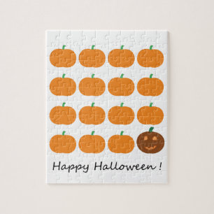 Happy Halloween Cute Pumpkin Patch Jigsaw Puzzle