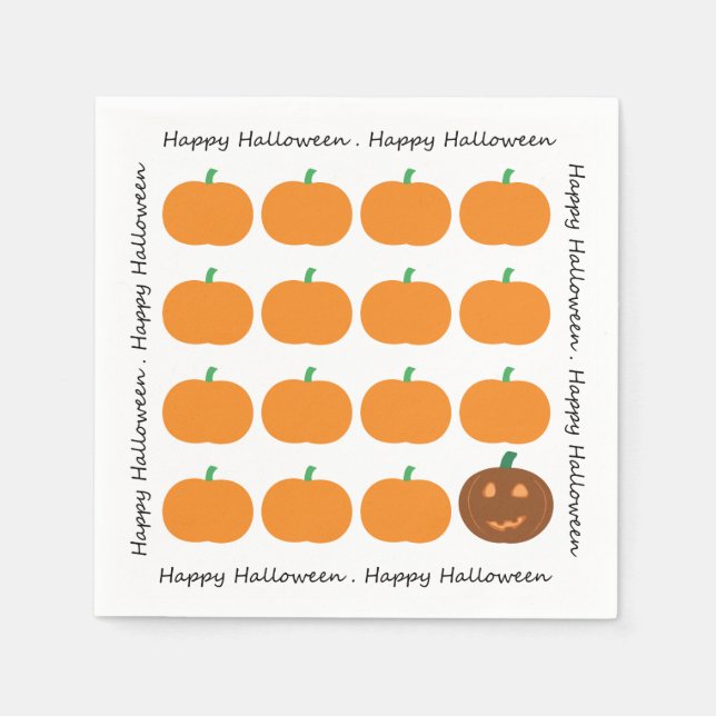 Happy Halloween Cute Pumpkin Patch Napkin (Front)