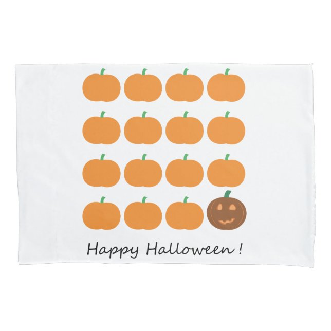 Happy Halloween Cute Pumpkin Patch Pillowcase (Front)