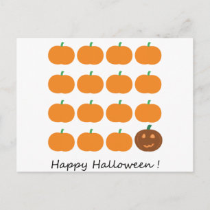 Happy Halloween Cute Pumpkin Patch Postcard