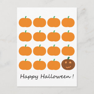 Happy Halloween Cute Pumpkin Patch Postcard