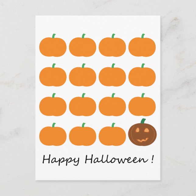 Happy Halloween Cute Pumpkin Patch Postcard (Front)