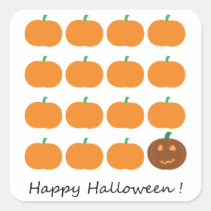 Happy Halloween Cute Pumpkin Patch Square Sticker