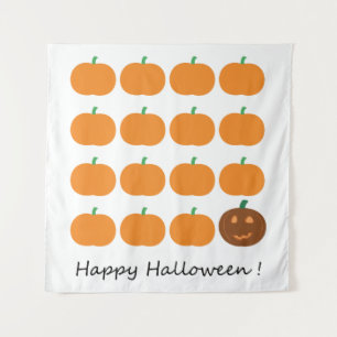 Happy Halloween Cute Pumpkin Patch Tapestry