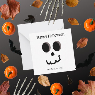 Happy Halloween Cute Skeleton Face greeting Card