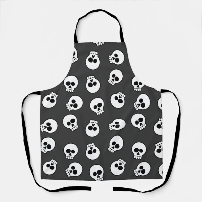 Happy Halloween Cute Skull Pattern Apron (Front)