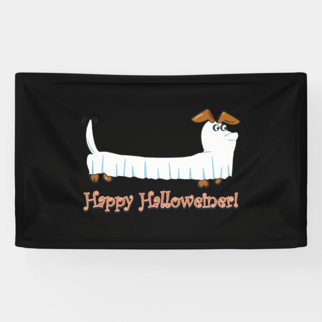 Happy Halloween Dachshund Banner (Horizontal)