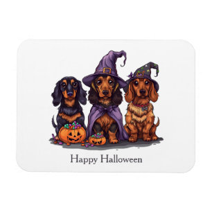 Happy Halloween Dachshund Witch Dogs Magnet