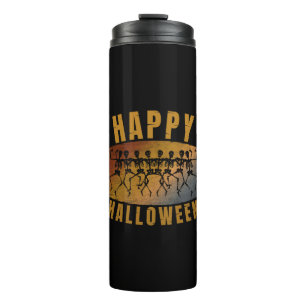 HAPPY HALLOWEEN DANCING SKELETON THERMAL TUMBLER