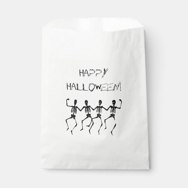 Happy Halloween Dancing Skeletons Favour Bag (Front)