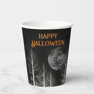 Happy Halloween Dark Woods Party Paper Cups