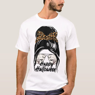 Happy Halloween Day 2021 Halloween Leopard Mom T-Shirt