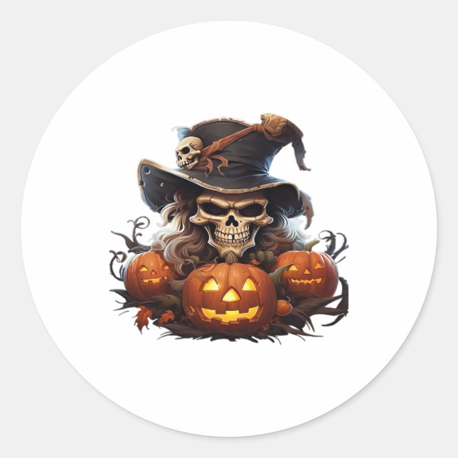 Happy Halloween Day - Funny Halloween Classic T-Sh Classic Round Sticker (Front)