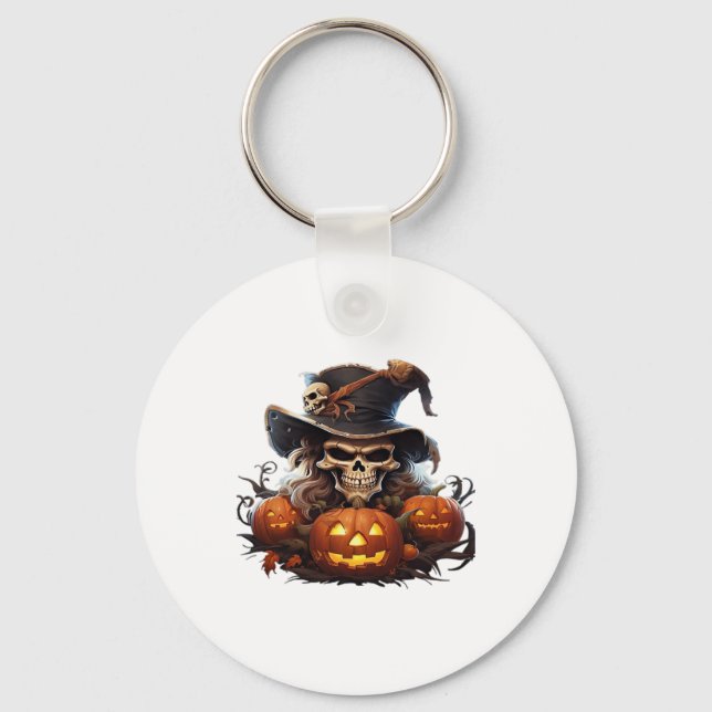 Happy Halloween Day - Funny Halloween Classic T-Sh Keychain (Front)