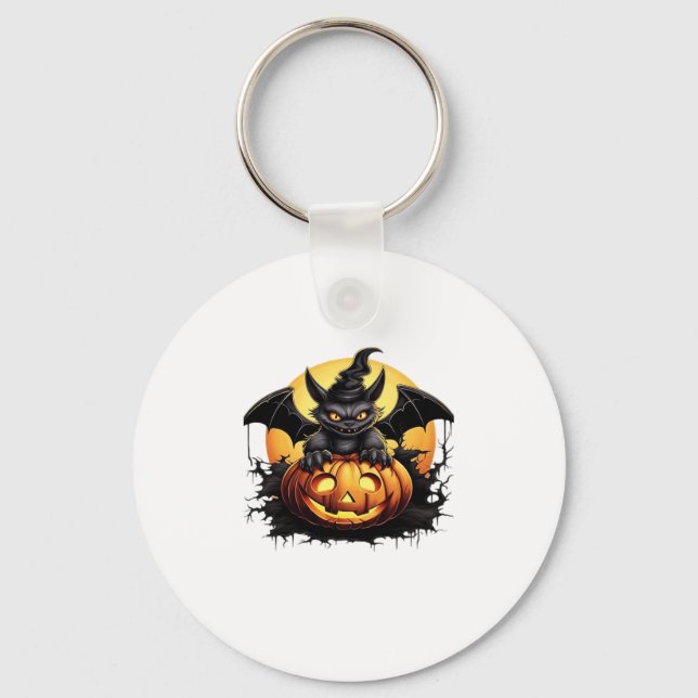 Happy Halloween Day - Funny Halloween Classic T-Sh Keychain (Front)