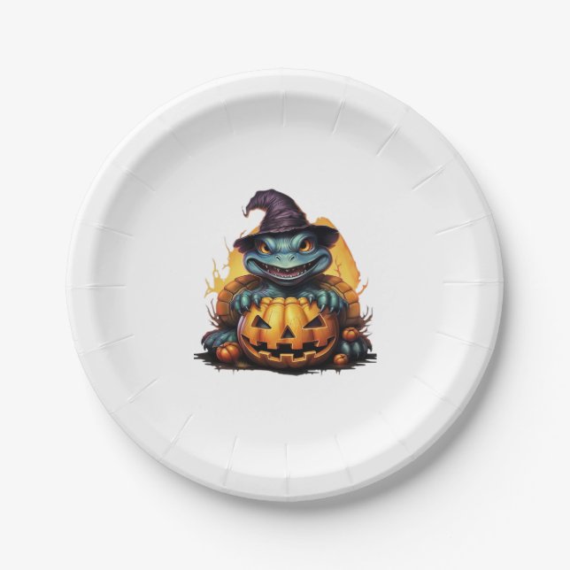 Happy Halloween Day - Funny Halloween Classic T-Sh Paper Plate (Front)