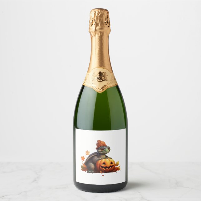 Happy Halloween Day - Funny Halloween Classic T-Sh Sparkling Wine Label (Front)