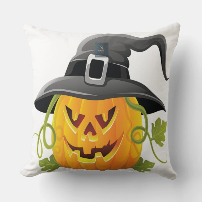 Happy Halloween Day Throw Pillow (Front)