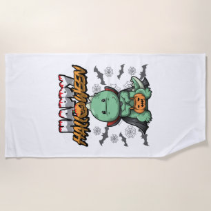 Happy Halloween Disguised Dragon Beach Towel