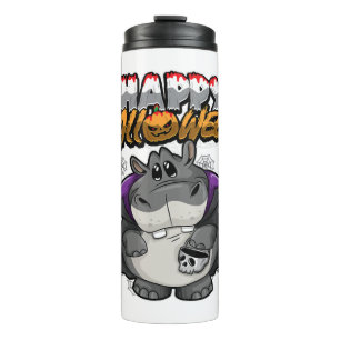 Happy Halloween Disguised Hippopotamus Halloween Thermal Tumbler