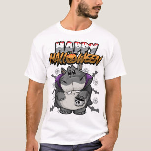 Happy Halloween Disguised Hippopotamus T-Shirt