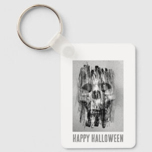 Happy Halloween. Distressed skull Keychain