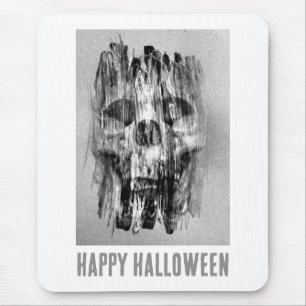 Happy Halloween. Distressed skull Mouse Pad