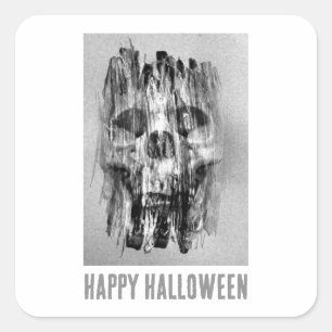 Happy Halloween. Distressed skull Square Sticker