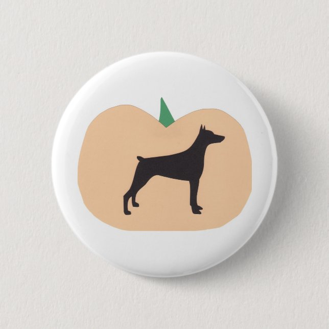 Happy Halloween Doberman Pinscher 2 Inch Round Button (Front)
