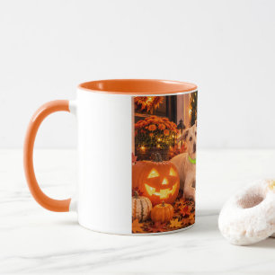 Happy Halloween Dog and Jack-o'-Lantern Mug