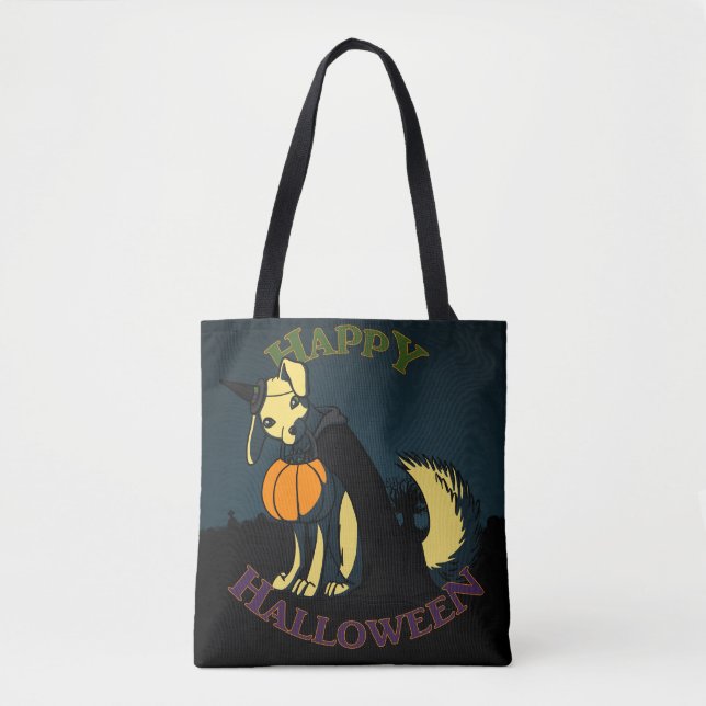 Happy Halloween Dog Tote Bag (Front)