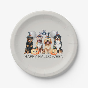 Happy Halloween Dogs Paper Plate