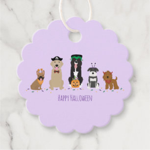 Happy Halloween Dogs Purple Favour Tags