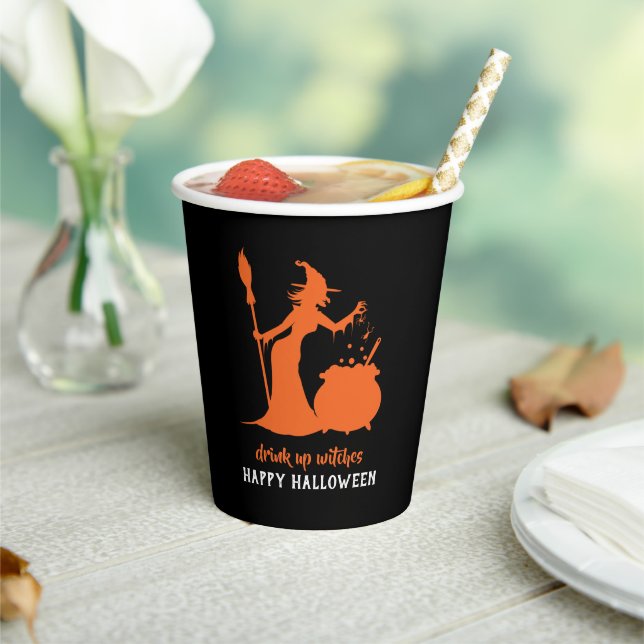 Happy Halloween Drink Up Witches Party Potion Paper Cups (Insitu)
