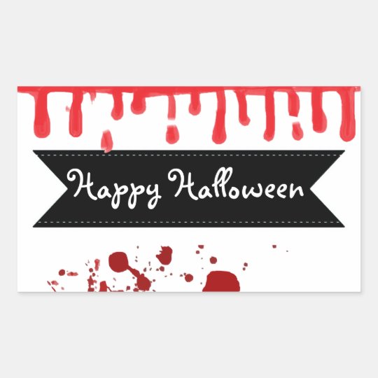 Happy Halloween Dripping Blood Splatter Stickers