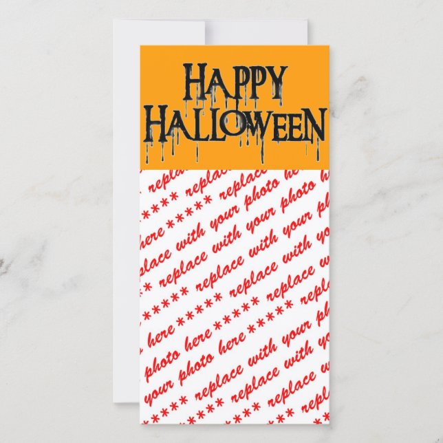 Happy Halloween Drippy Text Image Holiday Card (Front)