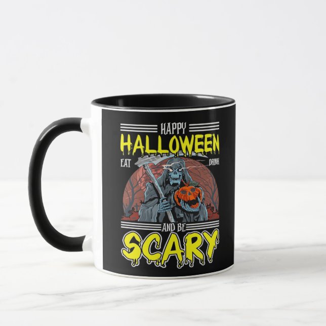 Happy Halloween Eat Drink And Be Scary Cool  Mug (Left)