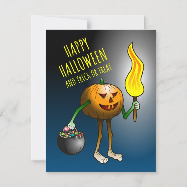 Happy Halloween et la carte à coller ou à traiter (Devant)