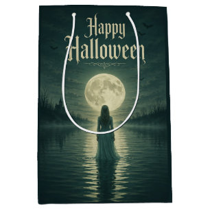 Happy Halloween Ethereal Gothic Moonlight Silhouet Medium Gift Bag