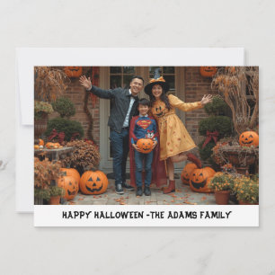 Happy halloween family photo card, halloween 2026 invitation