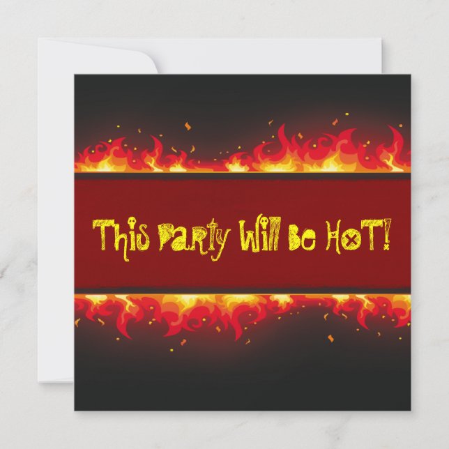 Happy Halloween Flaming Fire Invitation (Front)